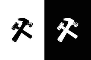 Hammer icon silhouette illustration. vector