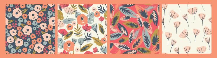 Folk floral seamless pattern. Modern abstract design for paper, cover, fabric, pacing and other uses vector