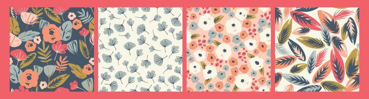 Folk floral seamless pattern. Modern abstract design for paper, cover, fabric, pacing and other uses vector