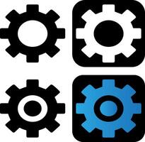 Setting icon set, Tools, and gear sign on a white and black background vector