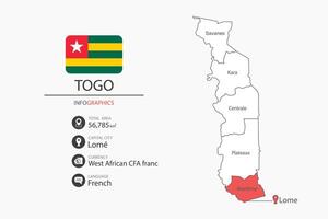 Togo map and infographic. vector