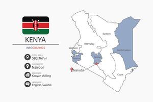 Kenya map and infographic. vector
