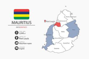Mauritius map and infographic. vector