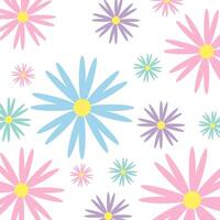 A Pattern with Cute Flowers. Seamless Pattern Can Be Used for Wallpaper, Pattern Fills, Web Page Background, Surface Stock Illustration flower and leaves vector