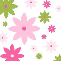 A flowers Pattern with Cute Flowers. Seamless Pattern Can Be Used for Wallpaper, Pattern Fills, Web Page Background vector