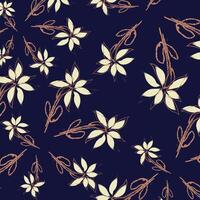 A cloth pattern of handdrawing style of Floral brush strokes seamless pattern design vector