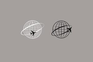Set of globe social icon elements vector
