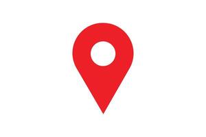 A red pin icon on a white background vector