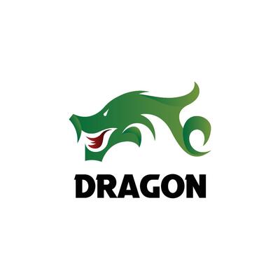 Dragon head logo template in gradient color design style