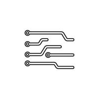 Circuit board path linear icon vector