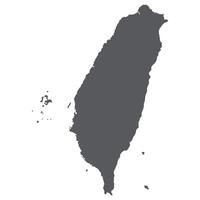 Taiwan map. Map of Taipei in grey color vector