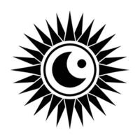 Sun and Moon Yin Yang Symbol Illustration Template vector
