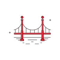 Bridge, River Crossing, Bridge Structure Icon Design vector