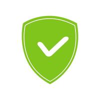 Shield with check mark icon. vector