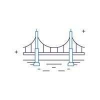 Bridge, River Crossing, Bridge Structure Icon Design vector