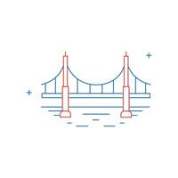 Bridge, River Crossing, Bridge Structure Icon Design vector