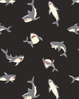Oceanic Predators Seamless Pattern vector