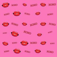 red lips pattern vector