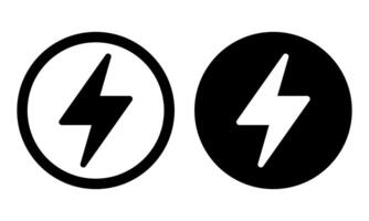 Lightning, electric power icon. Energy and thunder electricity symbol. Lightning bolt sign in the circle. vector