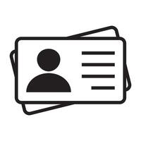 ID Card icon. Employee clerk card, driver license, Identification card, staff identification card symbol. Design for website and mobile app. vector