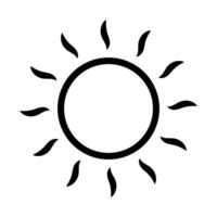 Sun icon, sun symbol isolated on white. vector