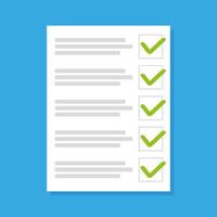 To do list or planning concept. Paper sheets with check marks icon, all tasks are completed vector