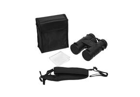Modern binoculars isolate on white back. Surveillance device. Device for viewing at a distance. photo