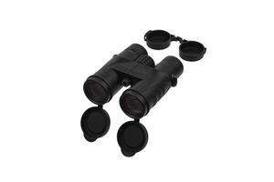 Modern binoculars isolate on white back. Surveillance device. Device for viewing at a distance. photo