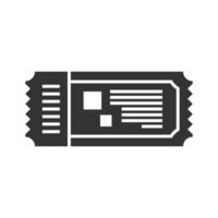 ticket icon in black and white color vector