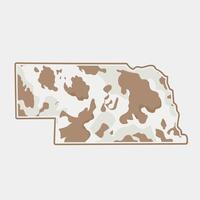 Nebraska State Map with cow pattern perfect for print, apparel, sticker,etc vector