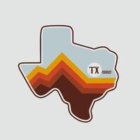 Texas Sticker with Nature Retro Lines Perfect for Print, Apparel, etc vector