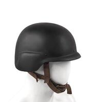 Modern black safety helmet isolate on a white back. Military Soldier Helmet, Advanced Combat Helmet ACH is the next generation protective combat helmet used by the U.S. Army. photo