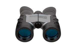 Modern binoculars. An optical instrument for observation at long distances. Isolate on a white back. photo
