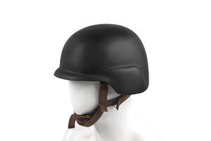 Modern black safety helmet isolate on a white back. Military Soldier Helmet, Advanced Combat Helmet ACH is the next generation protective combat helmet used by the U.S. Army. photo