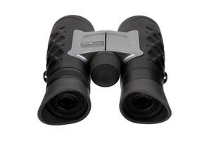 Modern binoculars. An optical instrument for observation at long distances. Isolate on a white back. photo