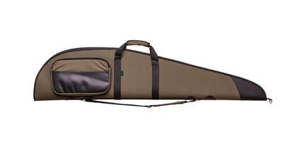 Brown soft case for guns isolated for white background photo