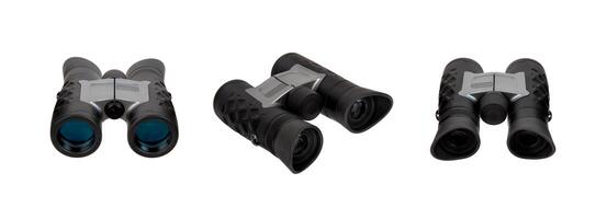 Modern binoculars. An optical instrument for observation at long distances. Isolate on a white back. photo