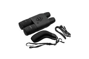Modern binoculars isolate on white back. Surveillance device. Device for viewing at a distance. photo