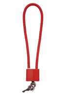 Locks and keys used to safely secure a firearm from being used. Weapon cable lock. photo