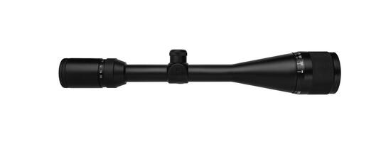 modern black optical scope for weapon isolated on whited. sight scope isolated on white back. photo