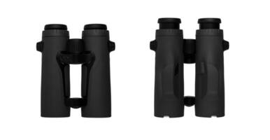 Modern binoculars. An optical instrument for observation at long distances. Isolate on a white back. photo
