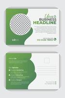Green gradient colorful design Modern and stylish layout template double sided postcard flyer design vector