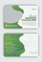 Green gradient color modern and minimal business postcard or EDDM postcard design template vector