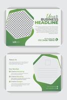 Geometric and abstract Green gradient color modern and minimal business postcard or EDDM postcard vector