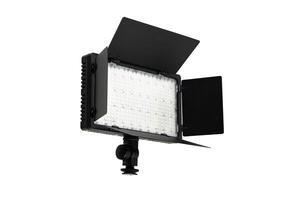 Photo and lamp isolate on white back. LED lamp with special shutters for the formation of light flux. Photo and lighting fixture.