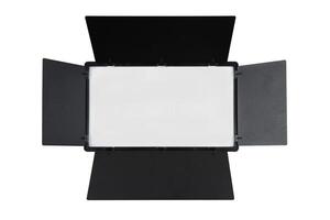 Photo and lamp isolate on white back. LED lamp with special shutters for the formation of light flux. Photo and lighting fixture.