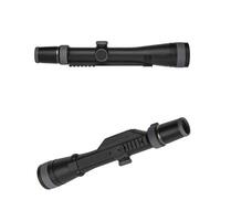 Modern sniper scope on a white back. Optical device for aiming and shooting at long distances. photo