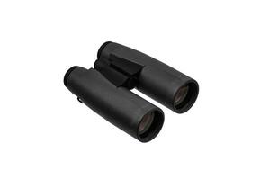 Modern binoculars isolate on white back. Surveillance device. Device for viewing at a distance. photo
