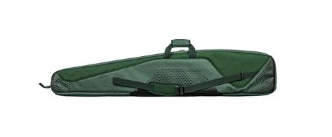 Green soft case for guns isolated for white background. Case for storing and carrying weapons. photo