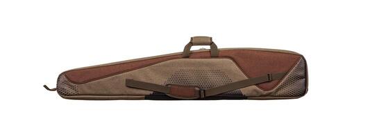 Brown soft case for guns isolated for white background. Case for storing and carrying weapons. photo